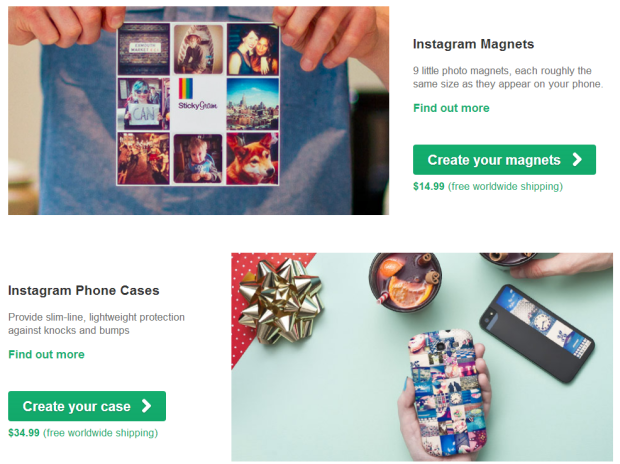 Stickygram's product range